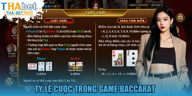 Tỷ lệ cược trong game Baccarat 