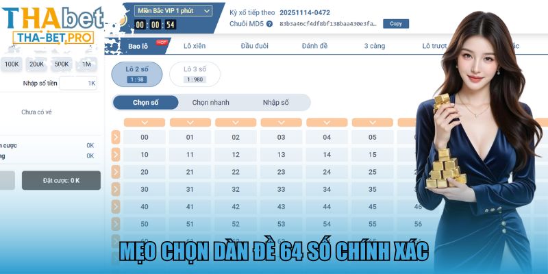 Mẹo chọn dàn đề 64 số chính xác